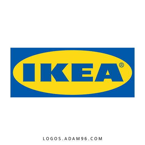 the ikea logo is shown in blue and yellow, with white letters on it