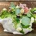 10-11 Pink Sage White Silk Flower Arrangement in White Ceramic Bunny Rabbit Planter, Super Cute ...