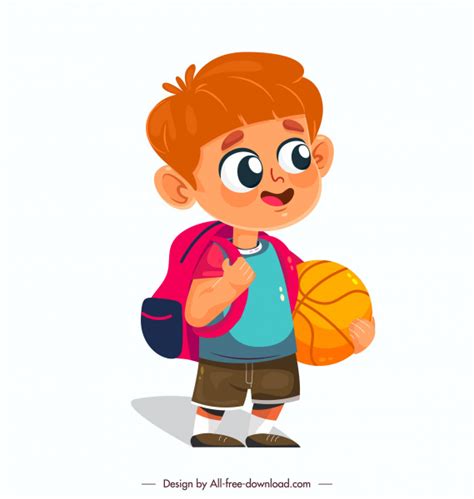 Childhood icon cute boy sketch cartoon character Vectors images graphic ...