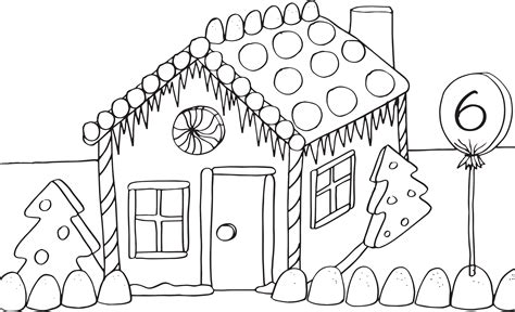 Gingerbread house coloring pages to download and print for free