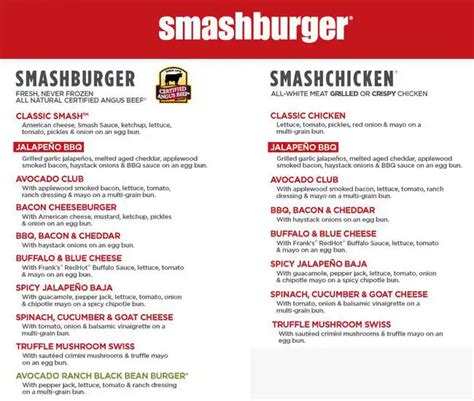 Smashburger Menu, Menu for Smashburger, Addison, Addison - Urbanspoon/Zomato