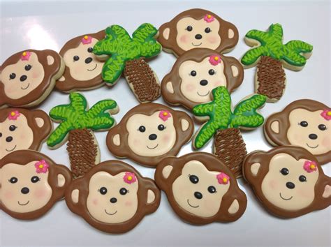 Sweet Monkey Faces w/Palm Trees - Decorated Sugar Cookies by I Am The ...