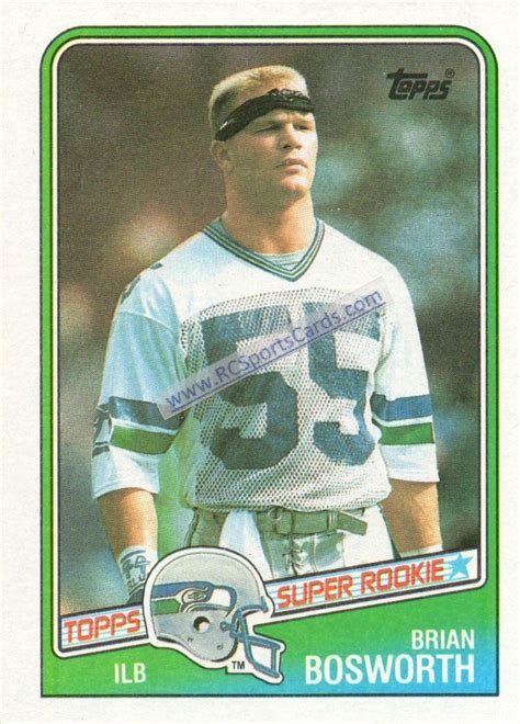 1988 Brian Bosworth, Seahawks Itm#F7278 1 Topps Rookie card #144 http ...