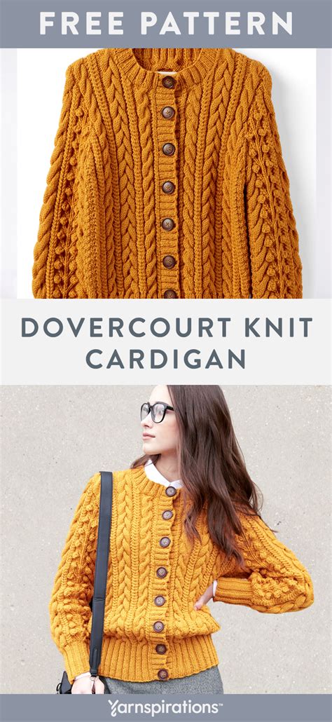 Free knit pattern using Patons Classic Wool Worsted yarn. Free Dovercourt Knit Cardi… | Knitting ...