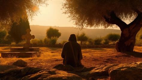 Photograph of Jesus praying in the garden of Gethsemane. 22460816 Stock Photo at Vecteezy