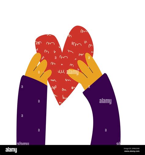 Hands holding the heart. Vector doodle illustration Stock Vector Image & Art - Alamy