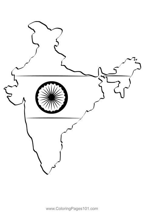 India Maps Coloring Page for Kids - Free Independence Day - India Printable Coloring Pages ...