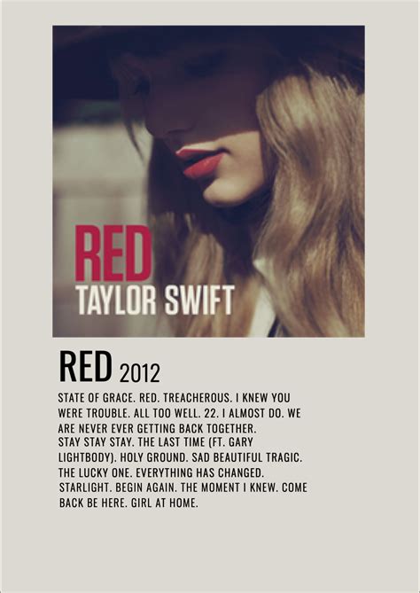 Taylor Swift Red Poster | Taylor swift red, I knew you were trouble, Red taylor