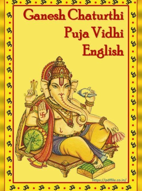 Ganesh Chaturthi Puja Vidhi English PDF | Ganesh, Ganesh puja, Ganesha puja