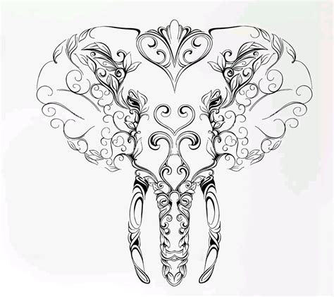 Elephant | Elephant head tattoo, Elephant tattoos, Tribal drawings