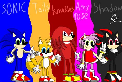 Sonic, tails, knuckles, Amy rose and shadow by Theredsus on DeviantArt