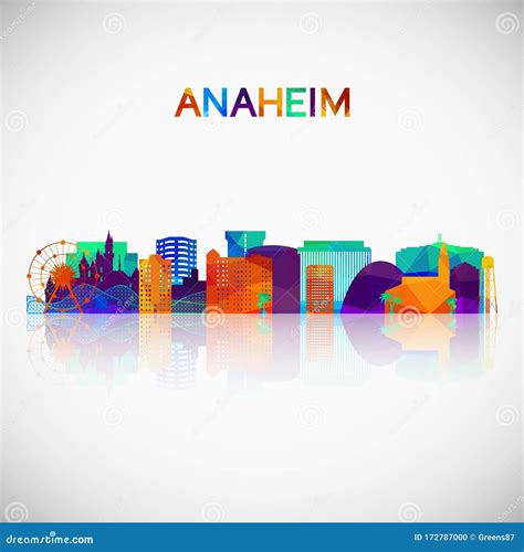 Anaheim Skyline Silhouette in Colorful Geometric Style. Stock Vector ...