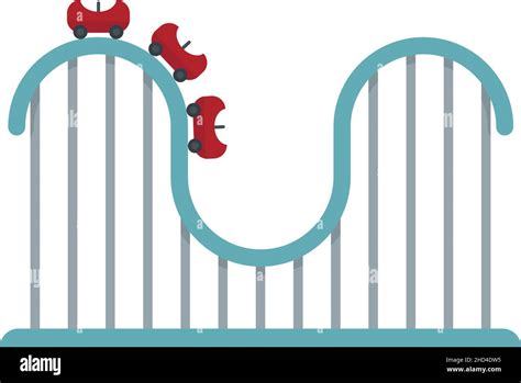 Roller coaster track icon. Flat illustration of roller coaster track vector icon isolated on ...