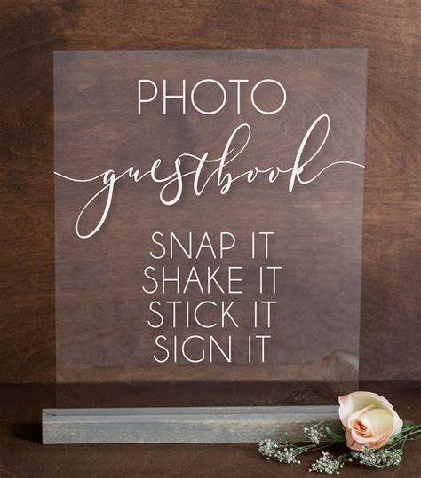 Photo GuestBook Sign Snap It Shake it Sign it Acrylic | Etsy