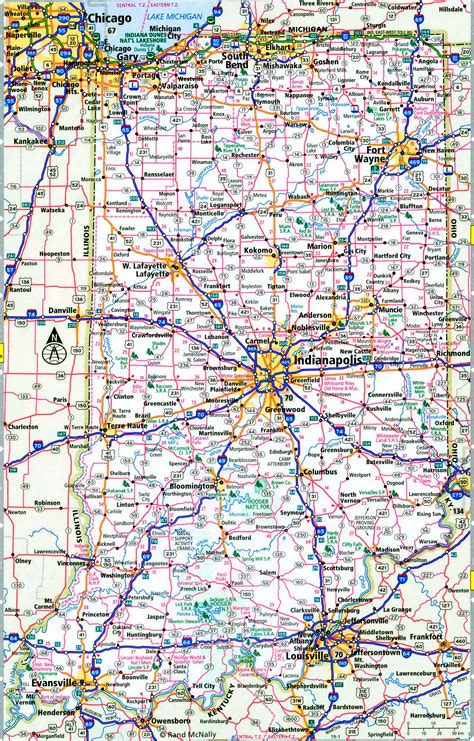 Indiana interstate highways map I-64 I-65 I-69 I-70 I-74 I-80 free road ...