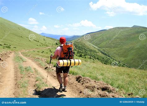 Summer Hiking in the Mountains. Stock Image - Image of landscape, girl: 52863059