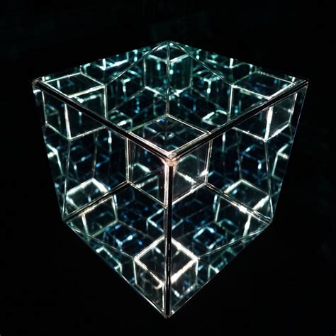 Tesseract LED Infinity Mirror Cube Sculpture — Nicky Alice | Led infinity mirror, Infinity ...