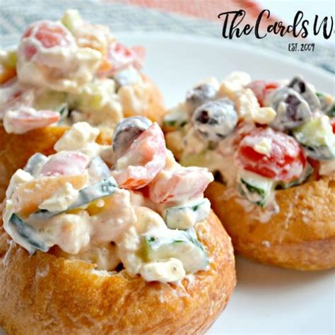 Greek Shrimp Salad Cups - The Cards We Drew