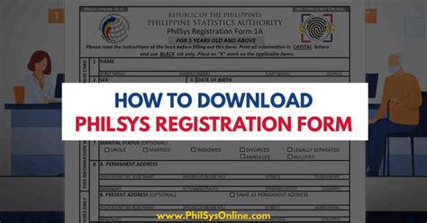 How to Download PhilSys Registration Form 1A Online - PhilSys Online