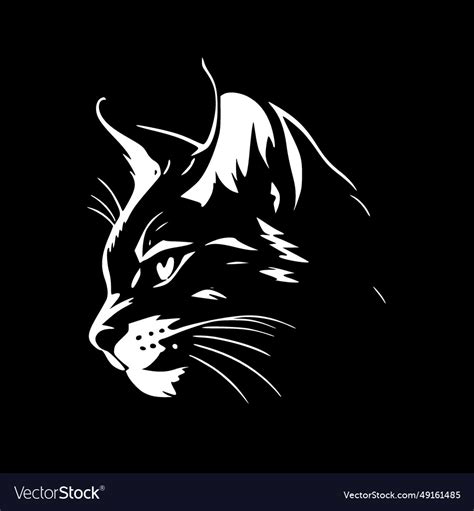 Wildcat - black and white isolated icon Royalty Free Vector