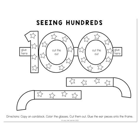 100th Day - Seeing Hundreds Glasses - Lucky Little Learners