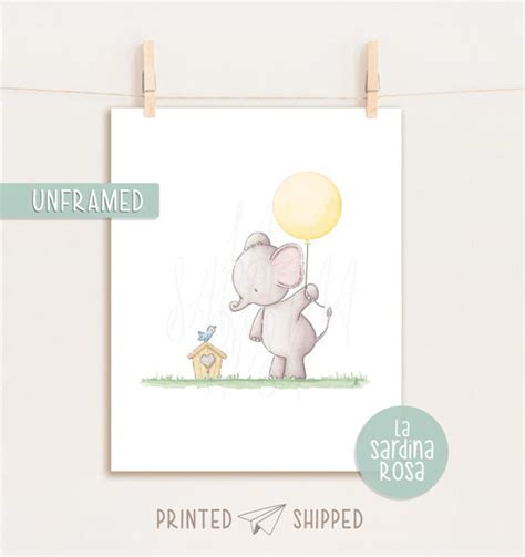 Girl Nursery Art Baby Elephant Nursery Decor Baby Girl Room - Etsy