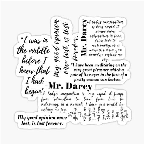 "Darcy's Best Quotes" Sticker for Sale by 4m3thystD3s1gns | Redbubble