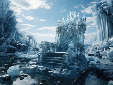 Premium AI Image | Decorated empty throne The Ice Throne