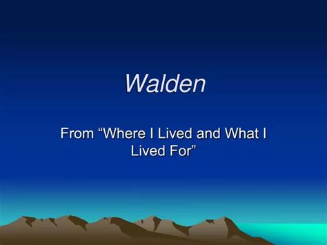 PPT - Walden PowerPoint Presentation, free download - ID:1764177