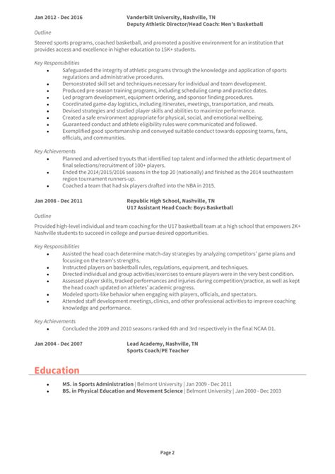 Athletic Director resume example + guide [Secure top jobs]