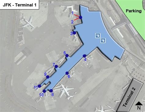 New York Kennedy Airport JFK Terminal 1 Map