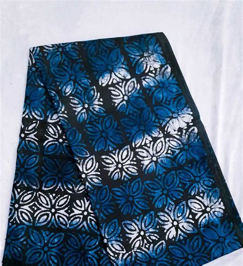 Blue and White Adire Batic Fabric - Aghogho Clothing