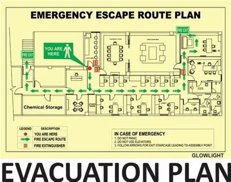 Paper Rectangular Fire Evacuation Plan Fire Signs, Dimension: 420 X 297, for Hospital at Rs 400 ...