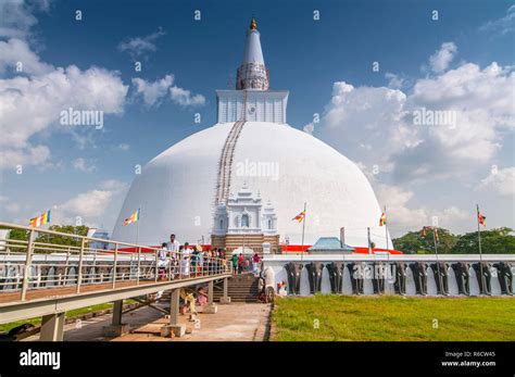 Ruwanweliseya, Maha Thupa Or Great Stupa, Unesco World Heritage Site, Anuradhapura, Sri Lanka ...