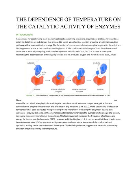 Effect of temperature on the activity of catalase | Biology - Year 12 ...