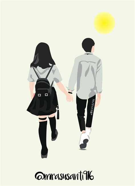 #wattpad #cover #couple #sweet #animasi #illustration #art Cute Couple ...