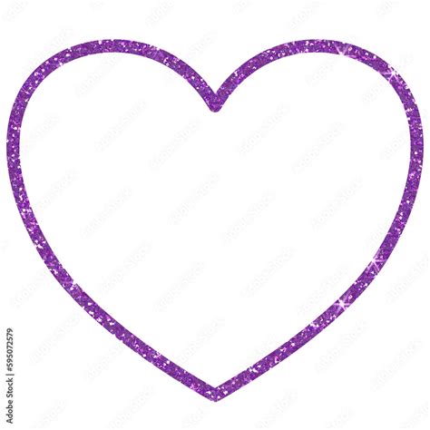 Purple Glitter heart on transparent background. Heart line.Design for ...