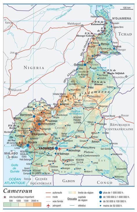 Cameroun Carte Villes