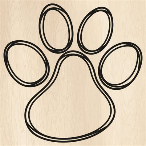 Tiger Paw Print Outline SVG | Tiger Stripes Outline vector File | Paw Print Outline Svg Cut ...