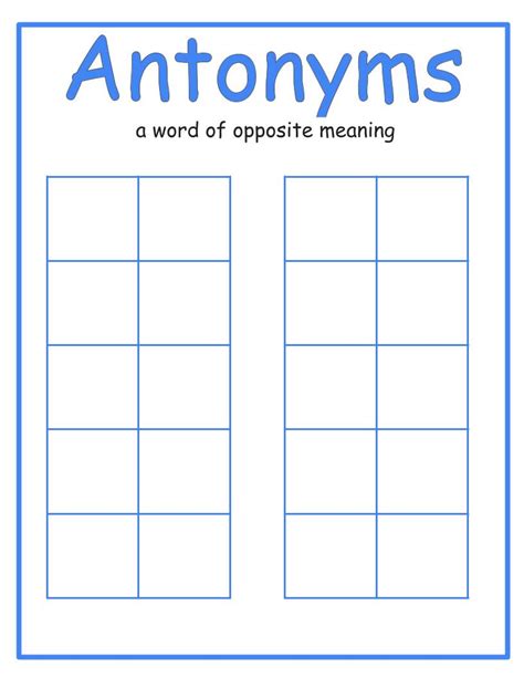 Antonyms Workable Chart 2 – KH the Interventionist