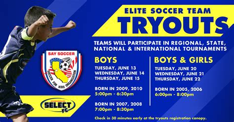 SoccerForKids - ELITE SOCCER TEAM TRYOUTS