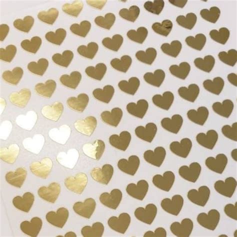 Gold Heart Stickers - Etsy