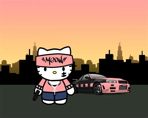 Download Gangster Hello Kitty Aesthetic Wallpaper | Wallpapers.com