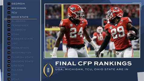 2022 College Football Playoff rankings: See who's in, full New Year's ...