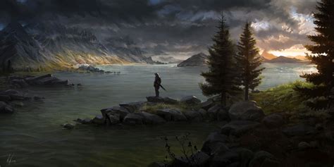 The Elder Scrolls V: Skyrim, landscape, artwork, fantasy art, HD ...