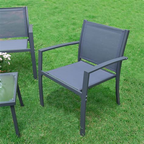Sigtua Garden Furniture Set, 4 Seater Garden Furniture Sets [2 ArmChairs + 1 Double Chair Sofa ...