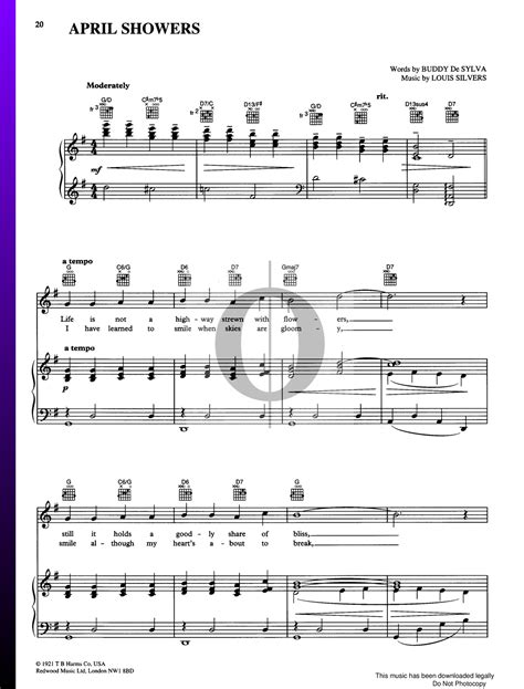 April Showers (Bing Crosby) Piano Sheet Music - OKTAV