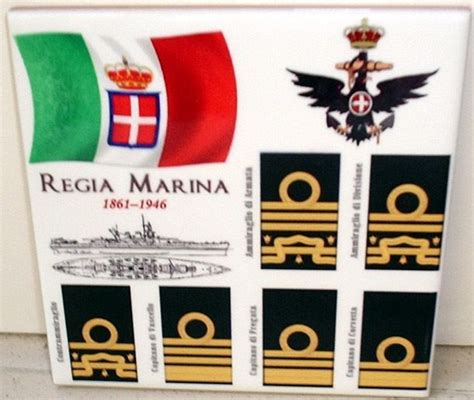 Regia Marina ~Marina Italiana~Italian royal navy 1861-1946 ranks CERAMIC TILE | eBay | Royal ...