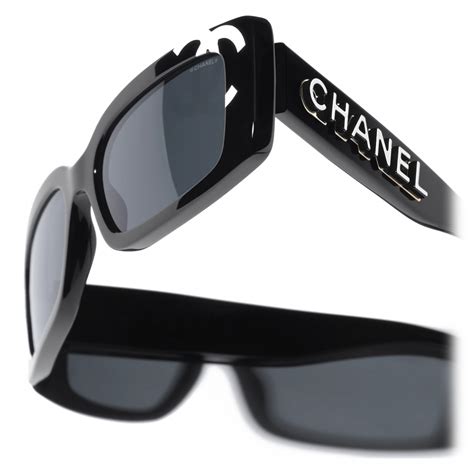 Chanel - Rectangular Sunglasses - Black White Gray - Chanel Eyewear - Avvenice