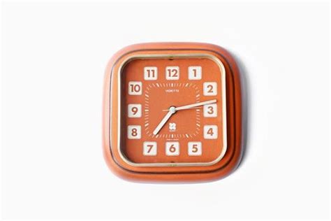 Horloge Vedette en céramique orange, années 1970 - Vedette ceramic wall clock, 1970's | Horloge ...